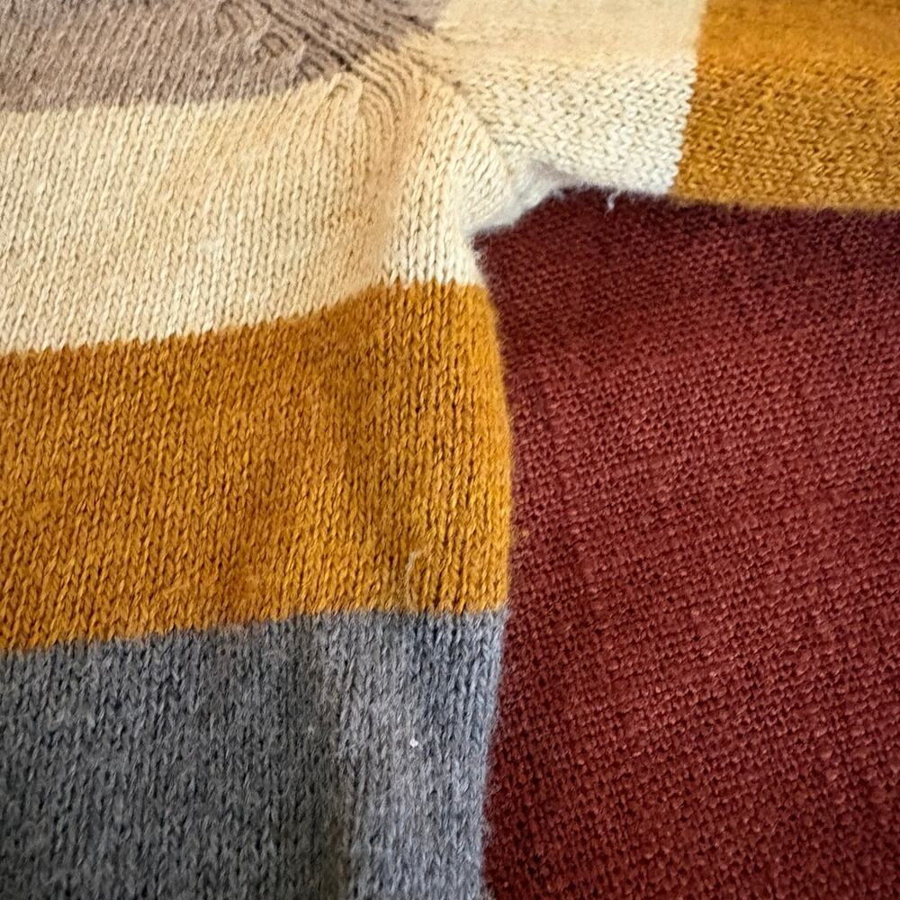 Faherty Horizon Surf Sweater Fireside Brown Stripe Pullover Top small - Picture 8 of 8